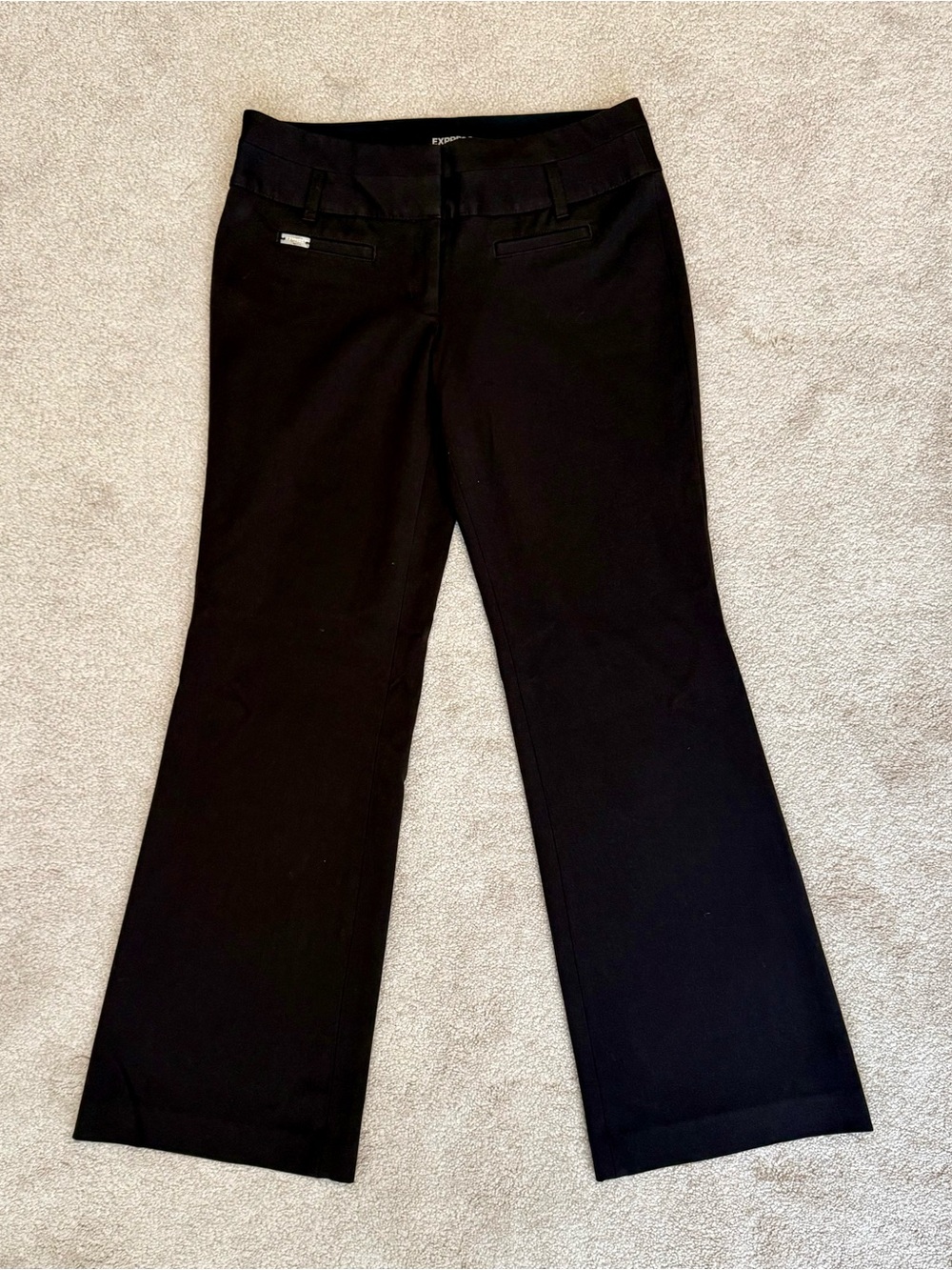 Vintage Express Editor Flare Pants Trousers Women’s Size 6R Chocolate Mid Rise - Picture 5 of 12